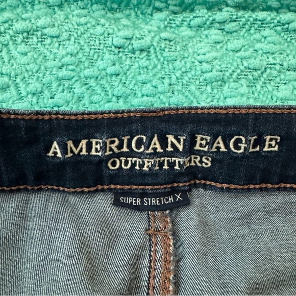 American Eagle Open Knee Distressed Destroyed Super Stretch X Jeggings - 6 Short - Picture 6 of 7